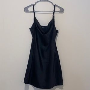 Nasty Gal Black Satin Mini